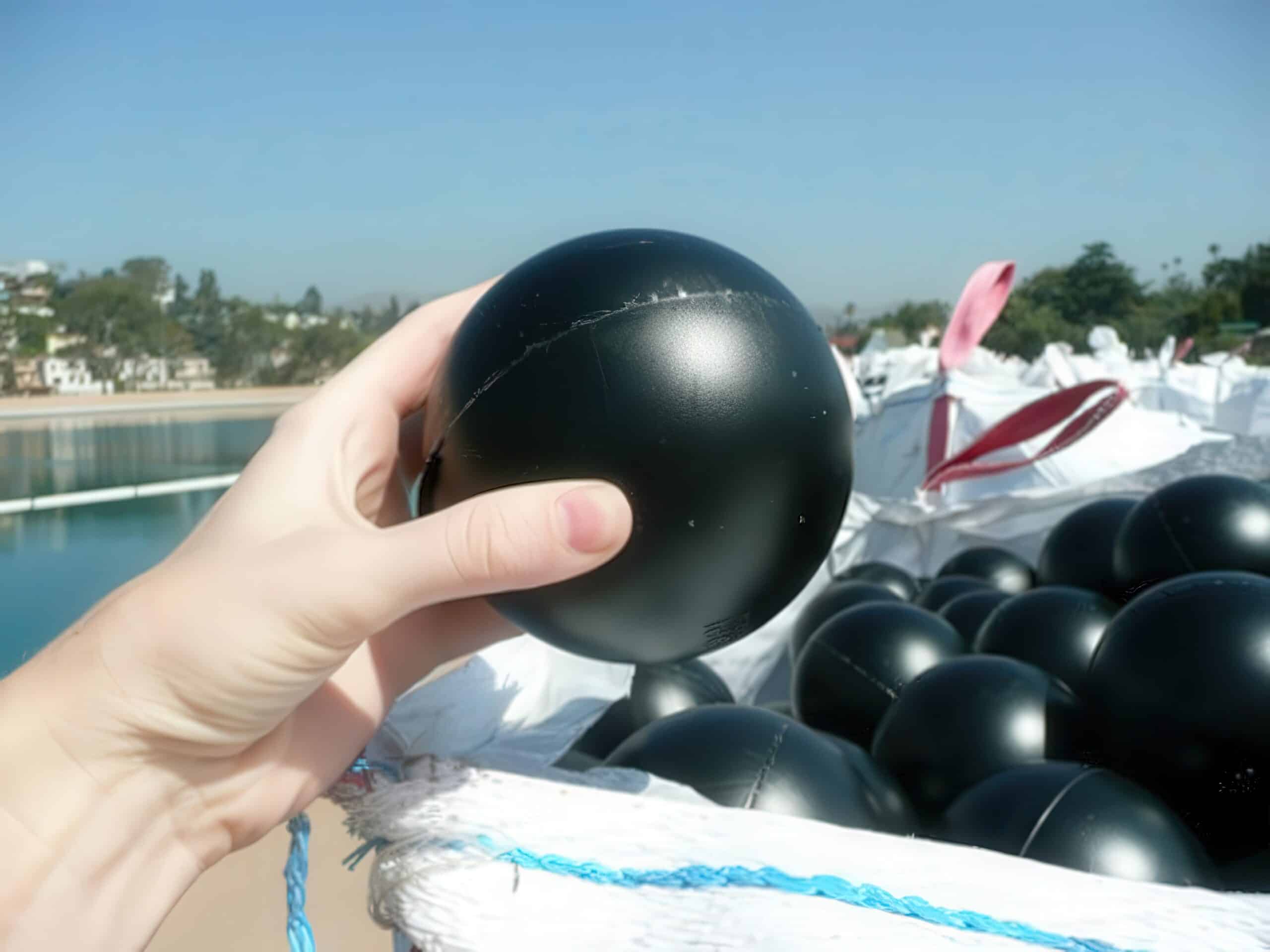 Black sphere for water testing or industrial applications.